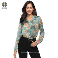 Custom made blouse loose floral and printing women chiffon blouse